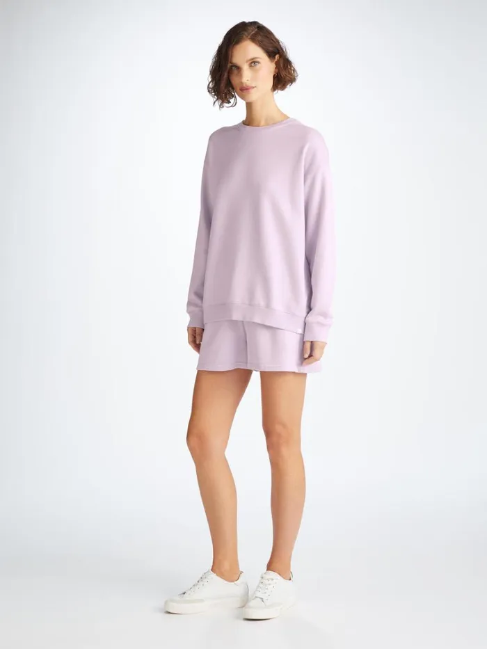 Casual Shorts Women Derek Rose Sweat Shorts Quinn Cotton Modal Lilac