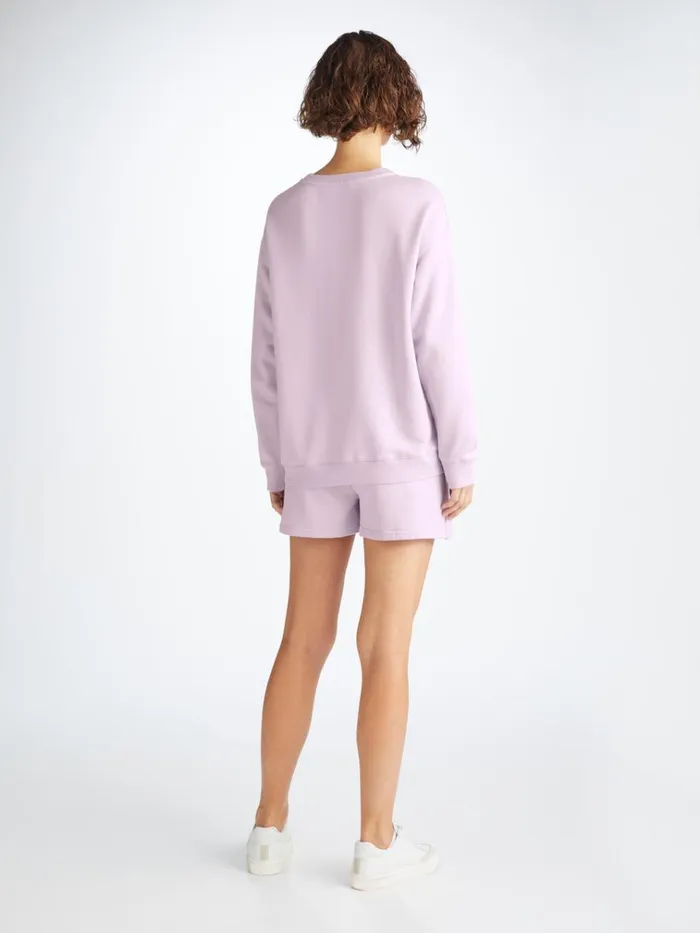 Casual Shorts Women Derek Rose Sweat Shorts Quinn Cotton Modal Lilac