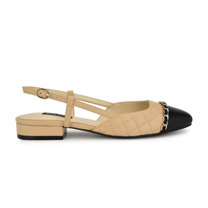 Charme Slingback Dress Flats Naturalblack Women Nine West Heels