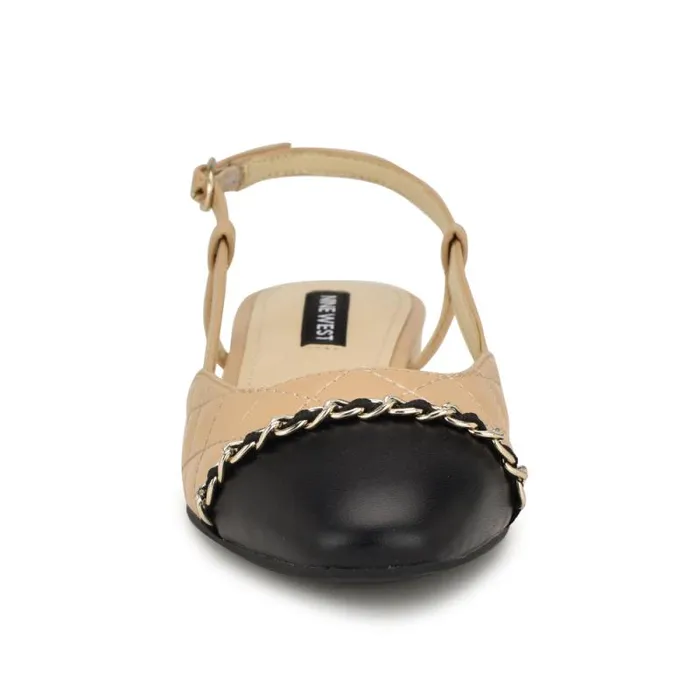 Charme Slingback Dress Flats Naturalblack Women Nine West Heels
