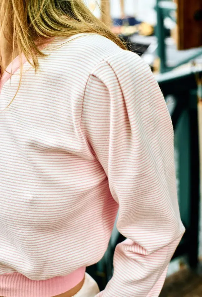 Cherie Pink White Stripe Cardigan PreOrder Women Ciao Lucia Cardigans