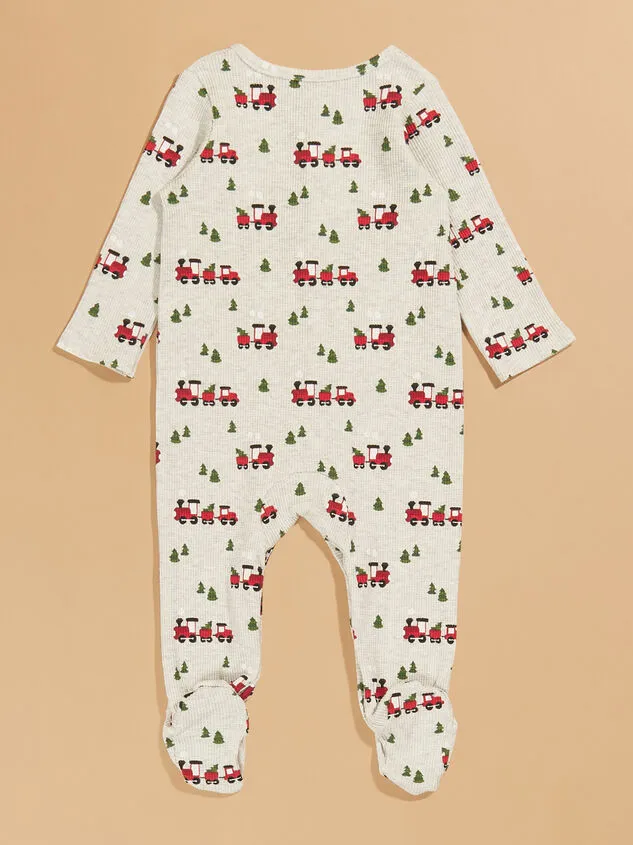 Christmas Express Waffle Knit Footie By MudPie Blue Boy Altar039d State Sleepwear Christmas Express Waffle Knit Footie By MudPie Blue Boy Altar039d State Sleepwear
