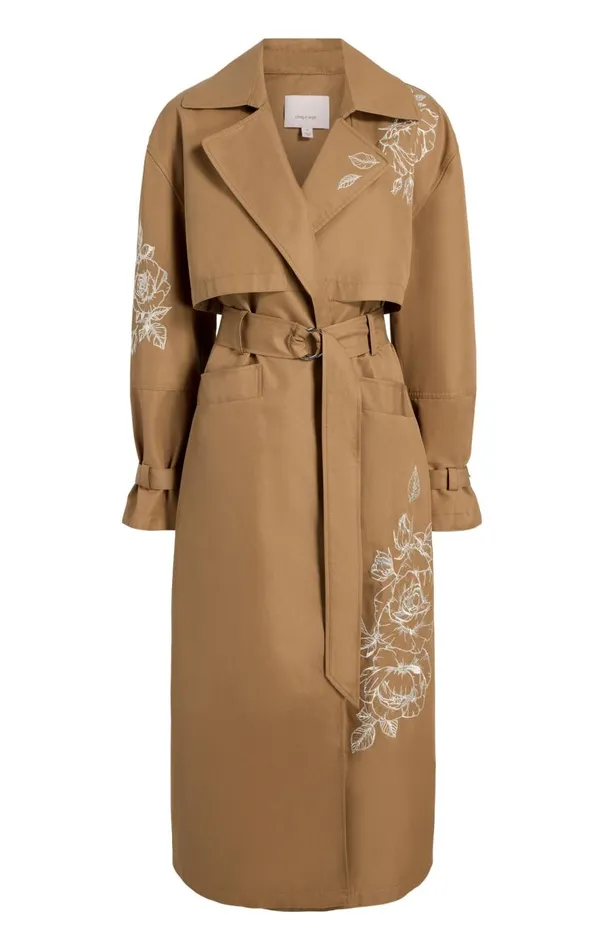 Cinq Sept Astrid Trench Khakisilver Women Outerwear