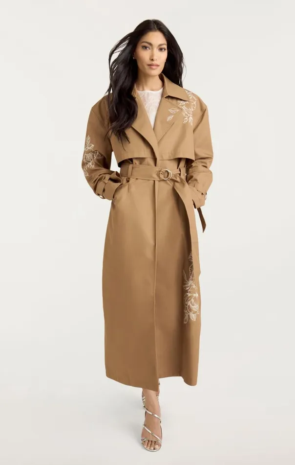 Cinq Sept Astrid Trench Khakisilver Women Outerwear