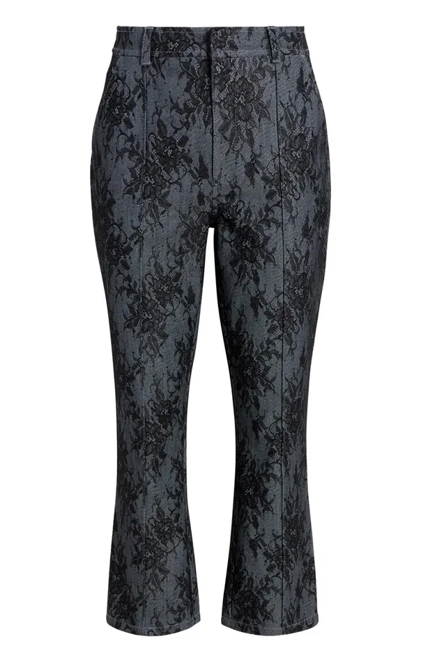 Cinq Sept Bonded Lace Cropped Evelyn Pant Lightindigoblack Women Pants