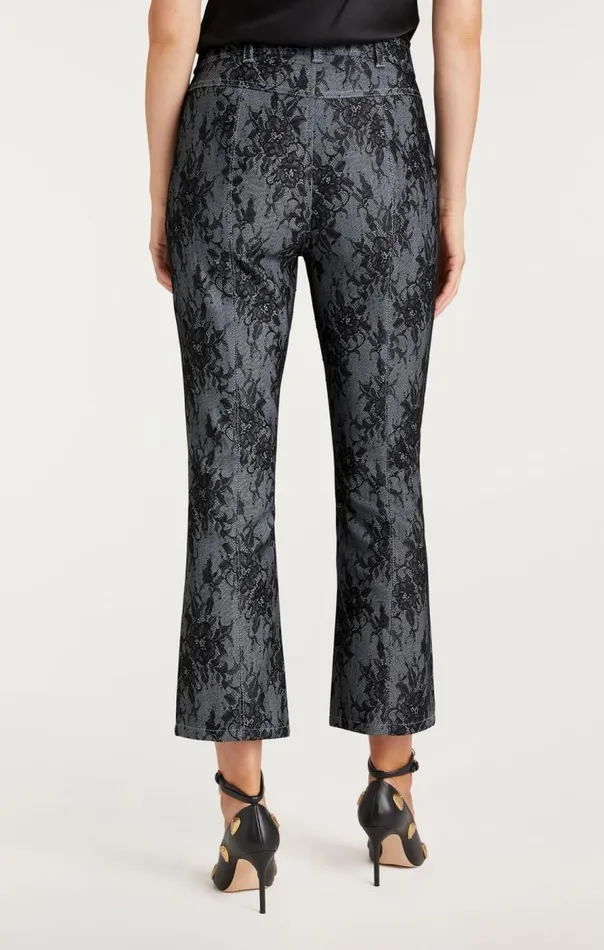 Cinq Sept Bonded Lace Cropped Evelyn Pant Lightindigoblack Women Pants