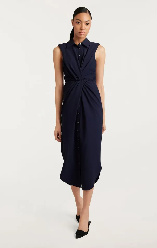 Cinq Sept Catalina Dress Navy Women Midi