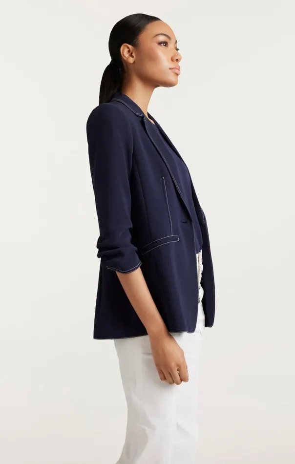 Cinq Sept Crepe Khloe Blazer Navyivory Women Blazers