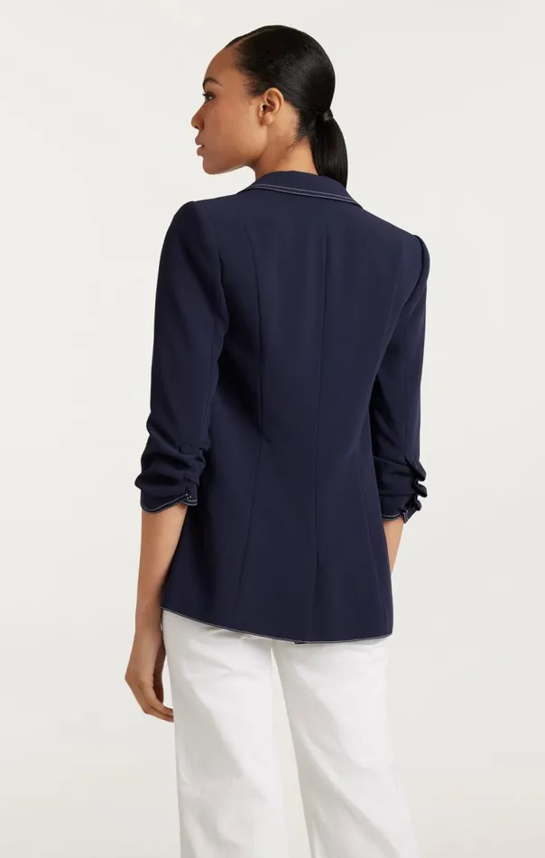 Cinq Sept Crepe Khloe Blazer Navyivory Women Blazers