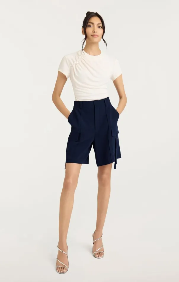 Cinq Sept Crepe Odilia Short Navy Women Shorts