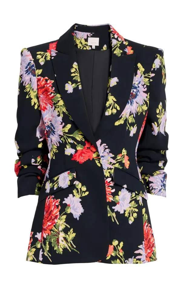Cinq Sept Dark Chrysanthemum Scrunched Cheyenne Blazer Blackmulti Women Jackets
