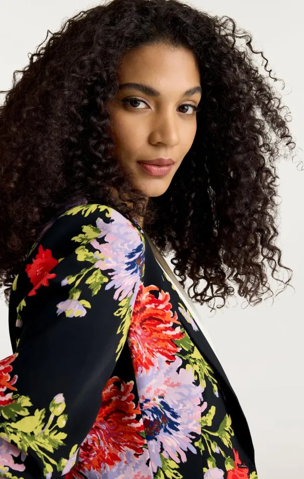 Cinq Sept Dark Chrysanthemum Scrunched Cheyenne Blazer Blackmulti Women Jackets