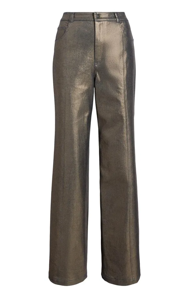 Cinq Sept Gold Coated Francine Pant Gold Women Pants