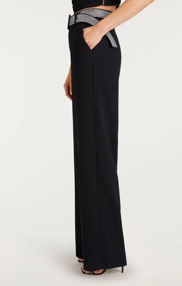 Cinq Sept Heatset Belt Ester Pant Black Women Pants