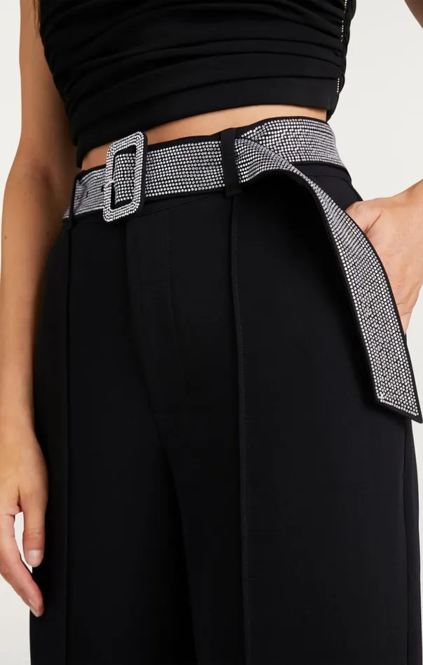 Cinq Sept Heatset Belt Ester Pant Black Women Pants