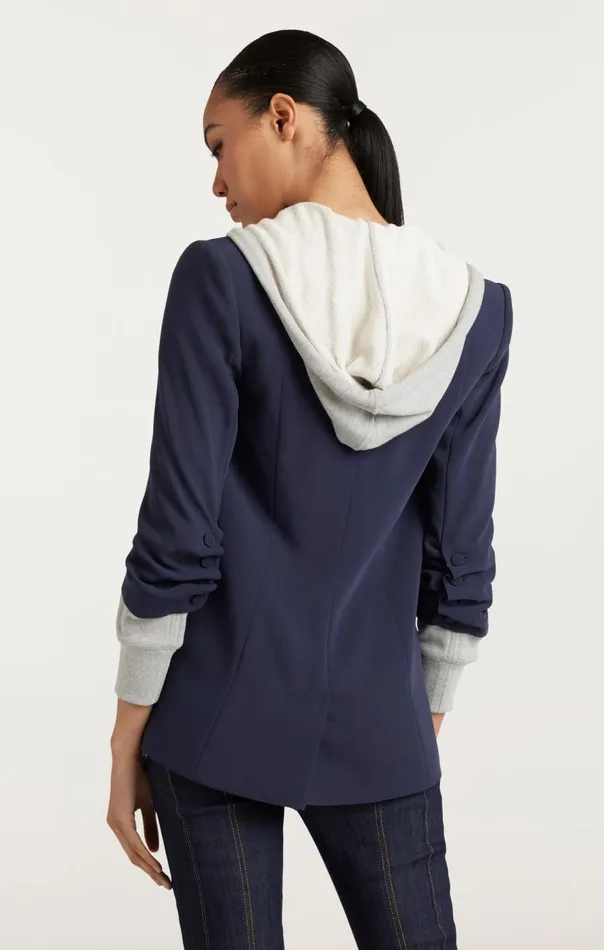 Cinq Sept Hooded Khloe Jacket Navyheathergrey Women Blazers