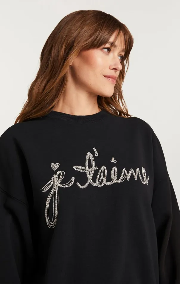 Cinq Sept Je T039aime Chain Brandy Pullover Black Women Sweaters and Knits