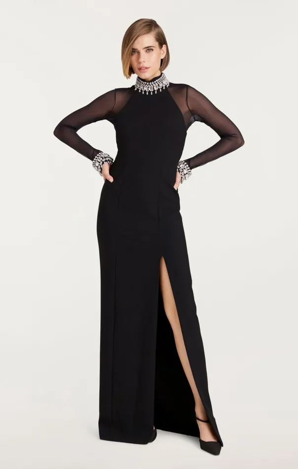 Cinq Sept Loretta Gown Blacksilver Women Cocktail and Evening