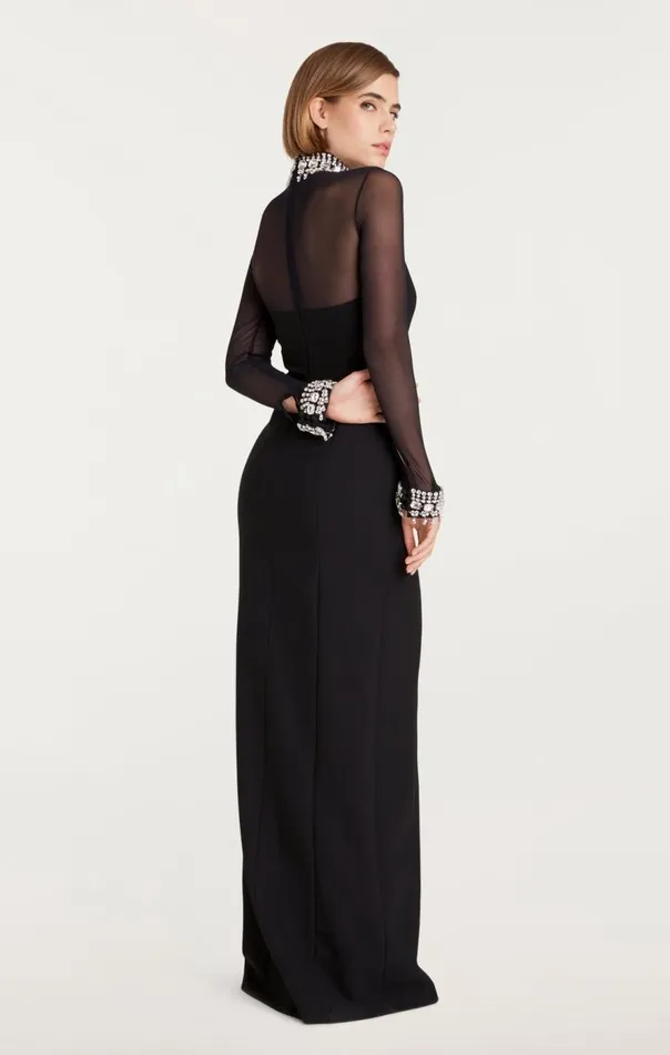 Cinq Sept Loretta Gown Blacksilver Women Cocktail and Evening