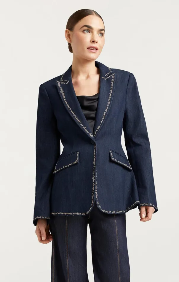 Cinq Sept Love Letter Denim Cheyenne Blazer Indigo Women Jackets