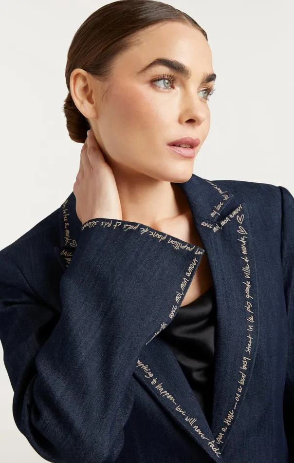 Cinq Sept Love Letter Denim Cheyenne Blazer Indigo Women Jackets