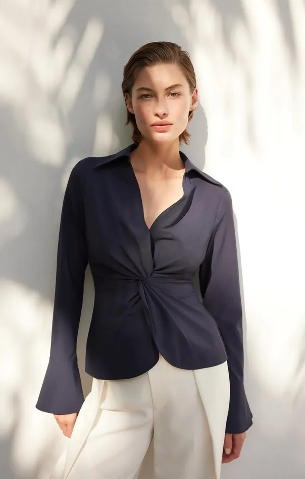 Cinq Sept Mckenna Top Navy Women Long Sleeve Tops