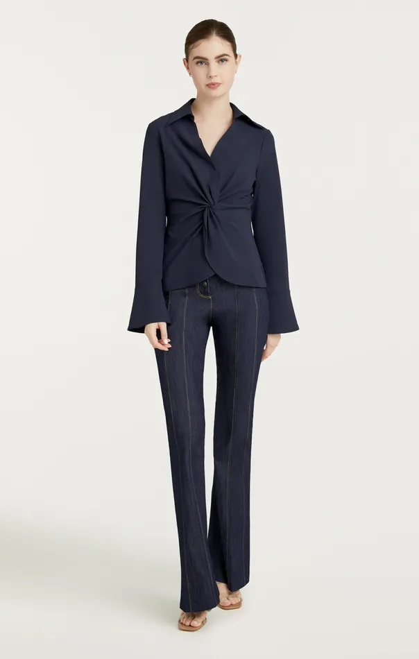 Cinq Sept Mckenna Top Navy Women Long Sleeve Tops