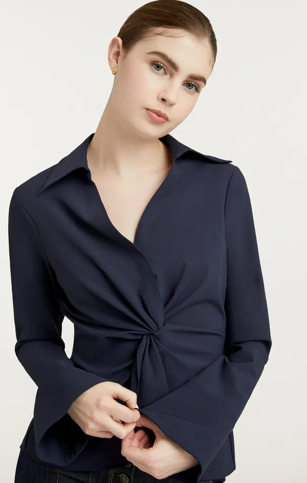 Cinq Sept Mckenna Top Navy Women Long Sleeve Tops
