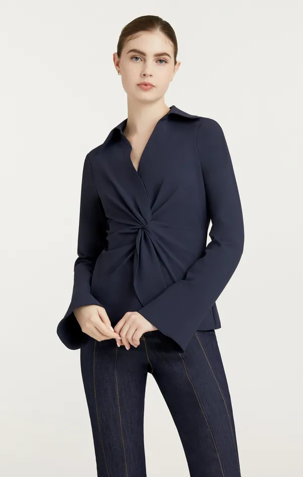 Cinq Sept Mckenna Top Navy Women Long Sleeve Tops