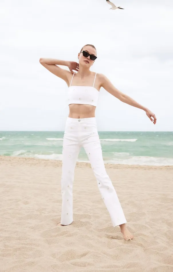 Cinq Sept Mirror Denim Shailene Pant White Women Pants