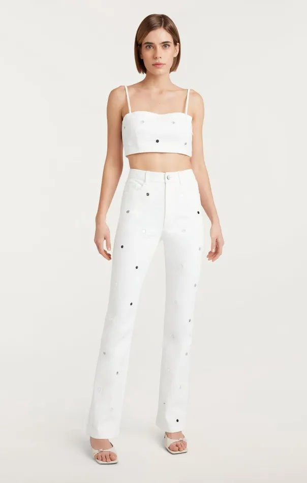 Cinq Sept Mirror Denim Shailene Pant White Women Pants