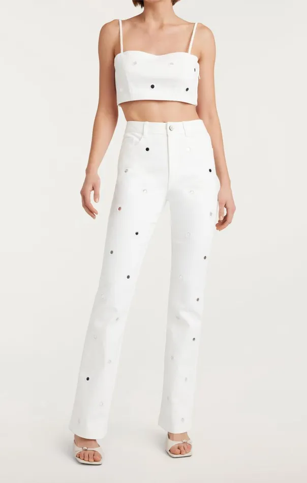 Cinq Sept Mirror Denim Shailene Pant White Women Pants