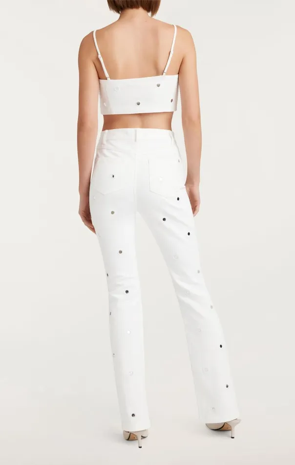 Cinq Sept Mirror Denim Shailene Pant White Women Pants