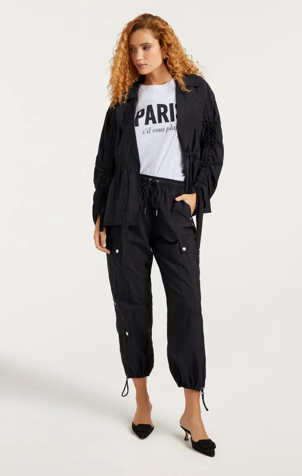 Cinq Sept Nitsan Parachute Pant Black Women Pants