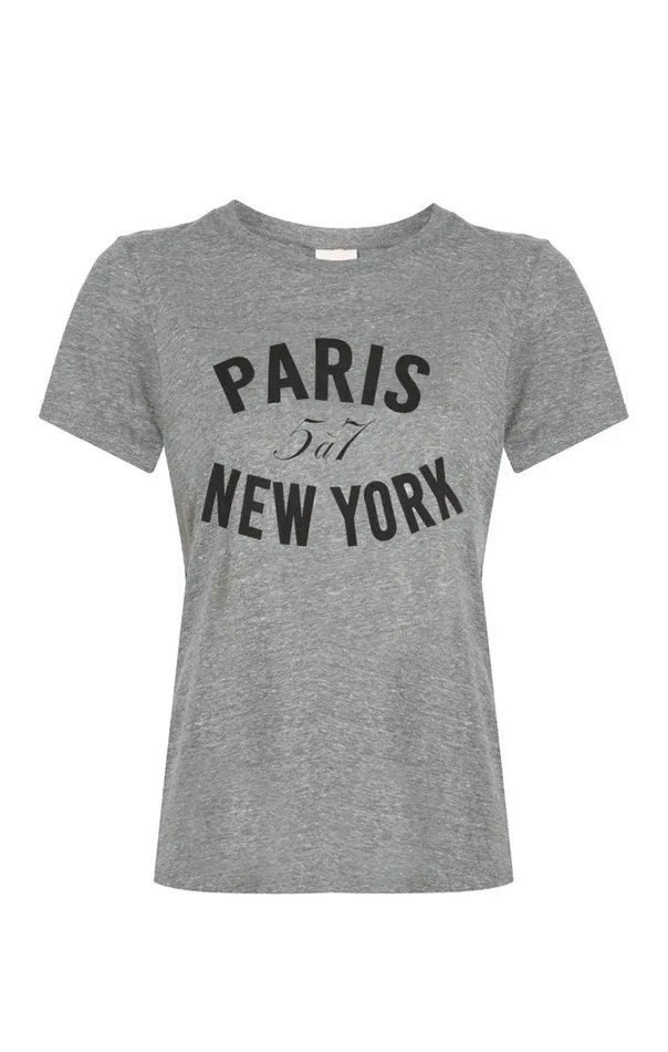 Cinq Sept Paris New York Tee Heathergreyblack Women Tees
