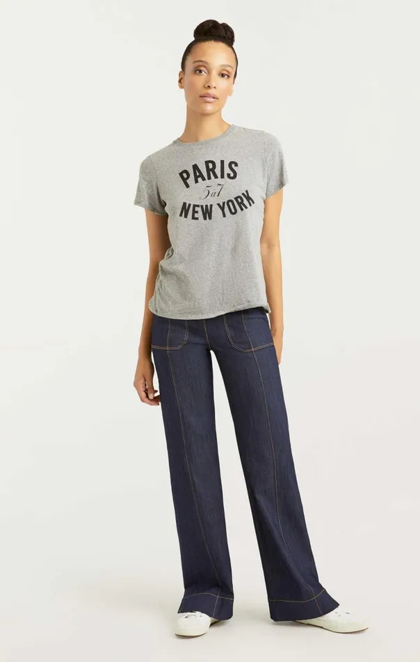 Cinq Sept Paris New York Tee Heathergreyblack Women Tees