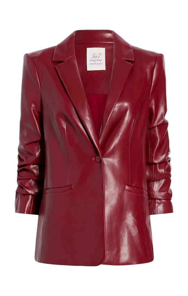 Cinq Sept Vegan Leather Kylie Blazer Rhubarb Women Blazers