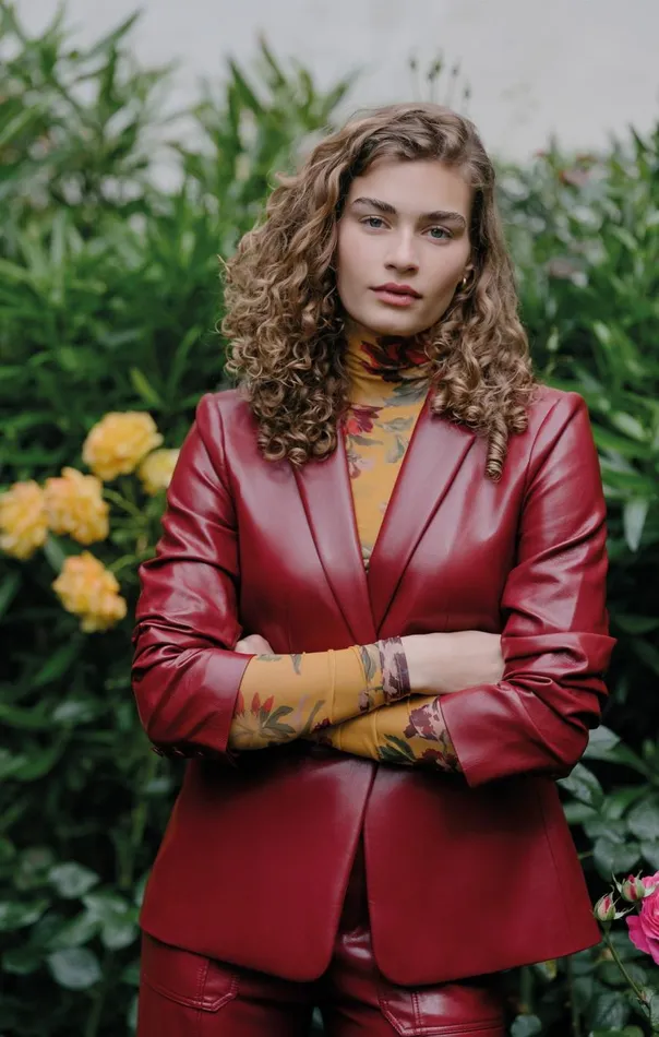 Cinq Sept Vegan Leather Kylie Blazer Rhubarb Women Blazers