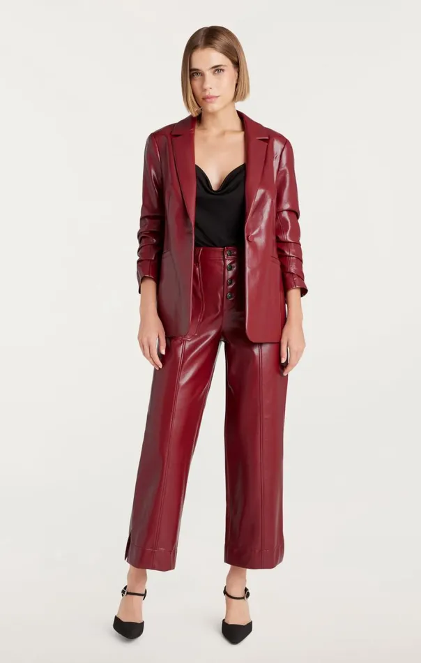 Cinq Sept Vegan Leather Kylie Blazer Rhubarb Women Blazers