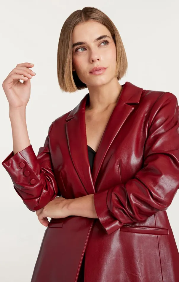Cinq Sept Vegan Leather Kylie Blazer Rhubarb Women Blazers