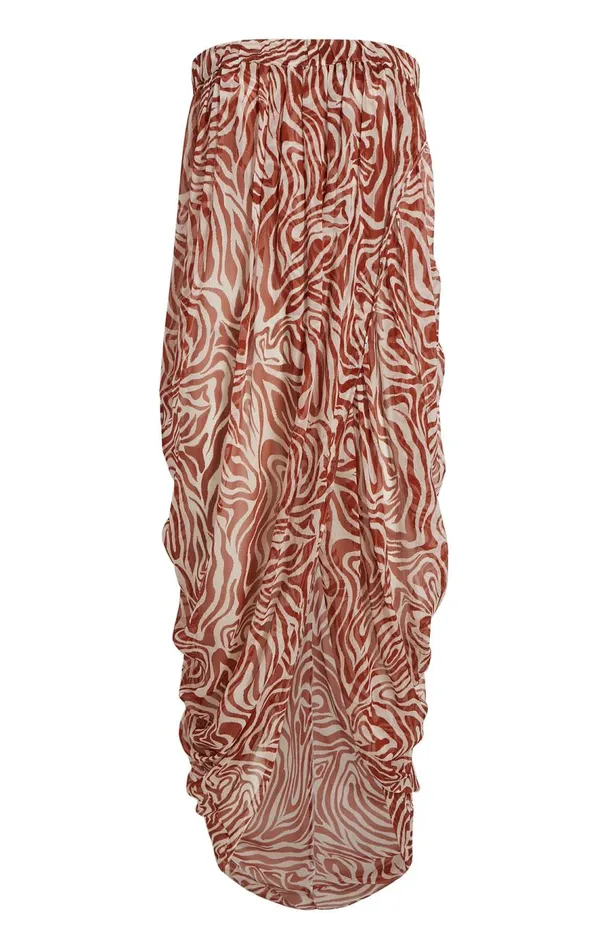 Cinq Sept Woodblock Zebra Libbie Coverup Sequoiaivory Women Midi