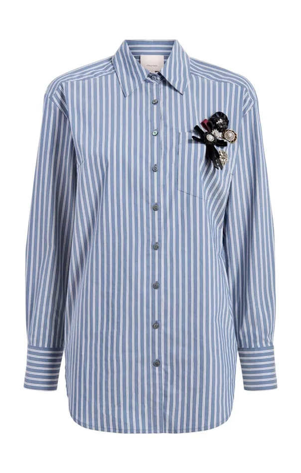 Cinq Sept Wren Shirt Sabrinastripeastrobluemulti Women Long Sleeve Tops