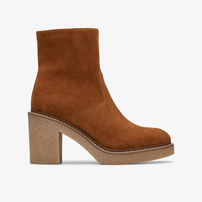 Clarks Ankle Boots Colden Up Dark Tan Suede 8211 Women