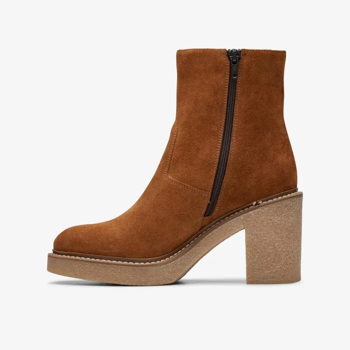 Clarks Ankle Boots Colden Up Dark Tan Suede 8211 Women