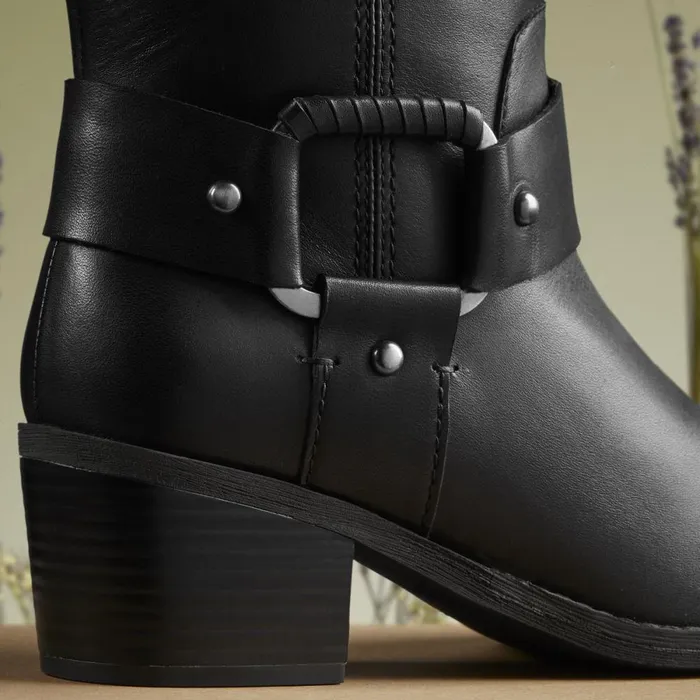 Clarks Ankle Boots Morzine Rise Black Leather 8211 Women
