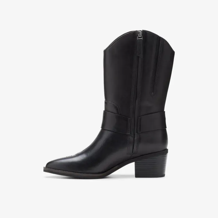 Clarks Ankle Boots Morzine Rise Black Leather 8211 Women