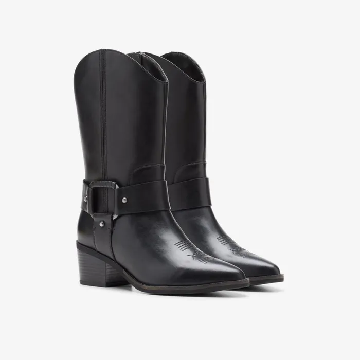Clarks Ankle Boots Morzine Rise Black Leather 8211 Women