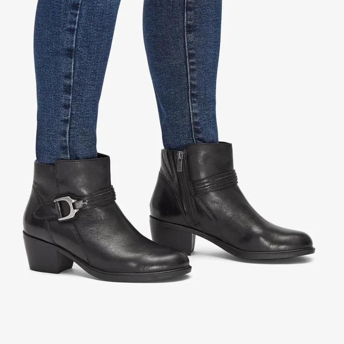 Clarks Ankle Boots Neva Buckle Black Leather 8211 Women