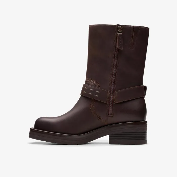 Clarks Ankle Boots Rebelle Up Walnut Leather 8211 Women