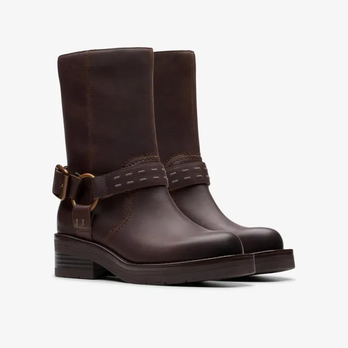 Clarks Ankle Boots Rebelle Up Walnut Leather 8211 Women